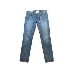 Textile Jeans Patti‎ Sz 27 X 30 Distressed Button Fly Dark Wash